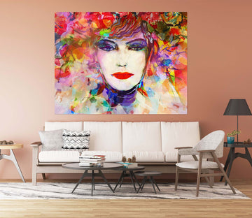 3D Graffiti Woman 1008 Wall Sticker