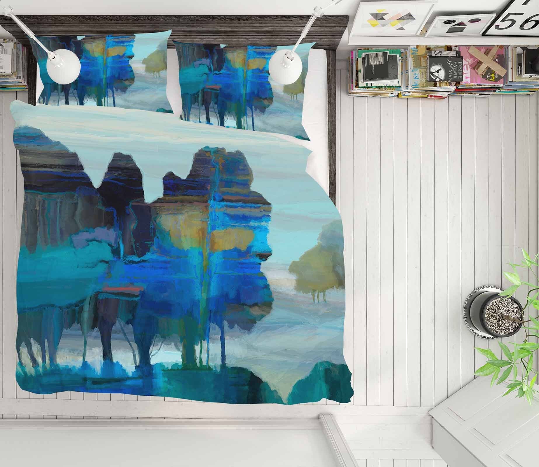 3D Mountain River 2128 Michael Tienhaara Bedding Bed Pillowcases Quilt Quiet Covers AJ Creativity Home 