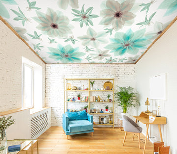 3D Green Petal Flower 2597 Assaf Frank Ceiling Wallpaper Murals