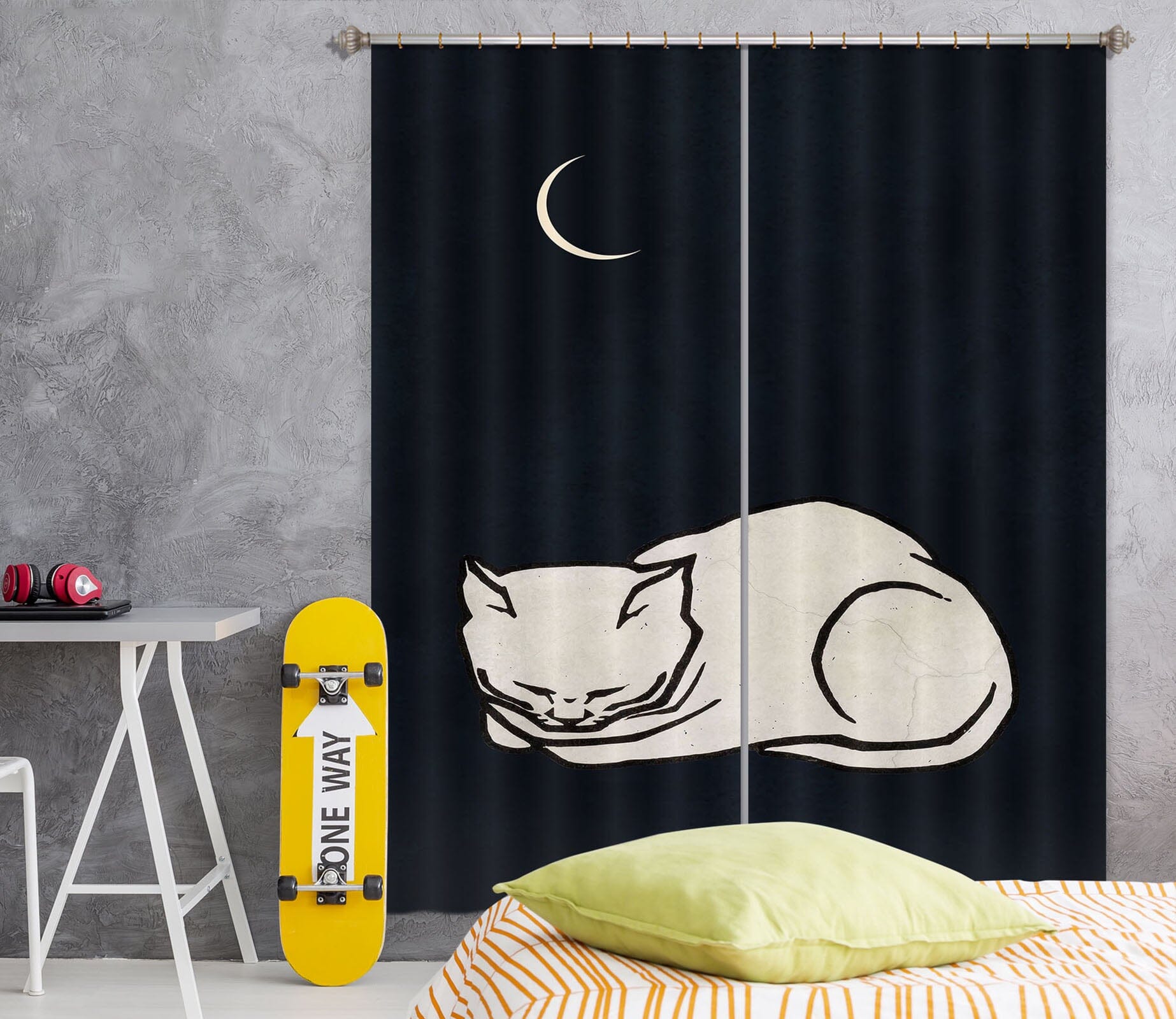 3D White Kitten 1029 Boris Draschoff Curtain Curtains Drapes Curtains AJ Creativity Home 