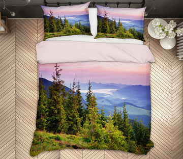 3D Mountain Tree 59182 Bed Pillowcases Quilt