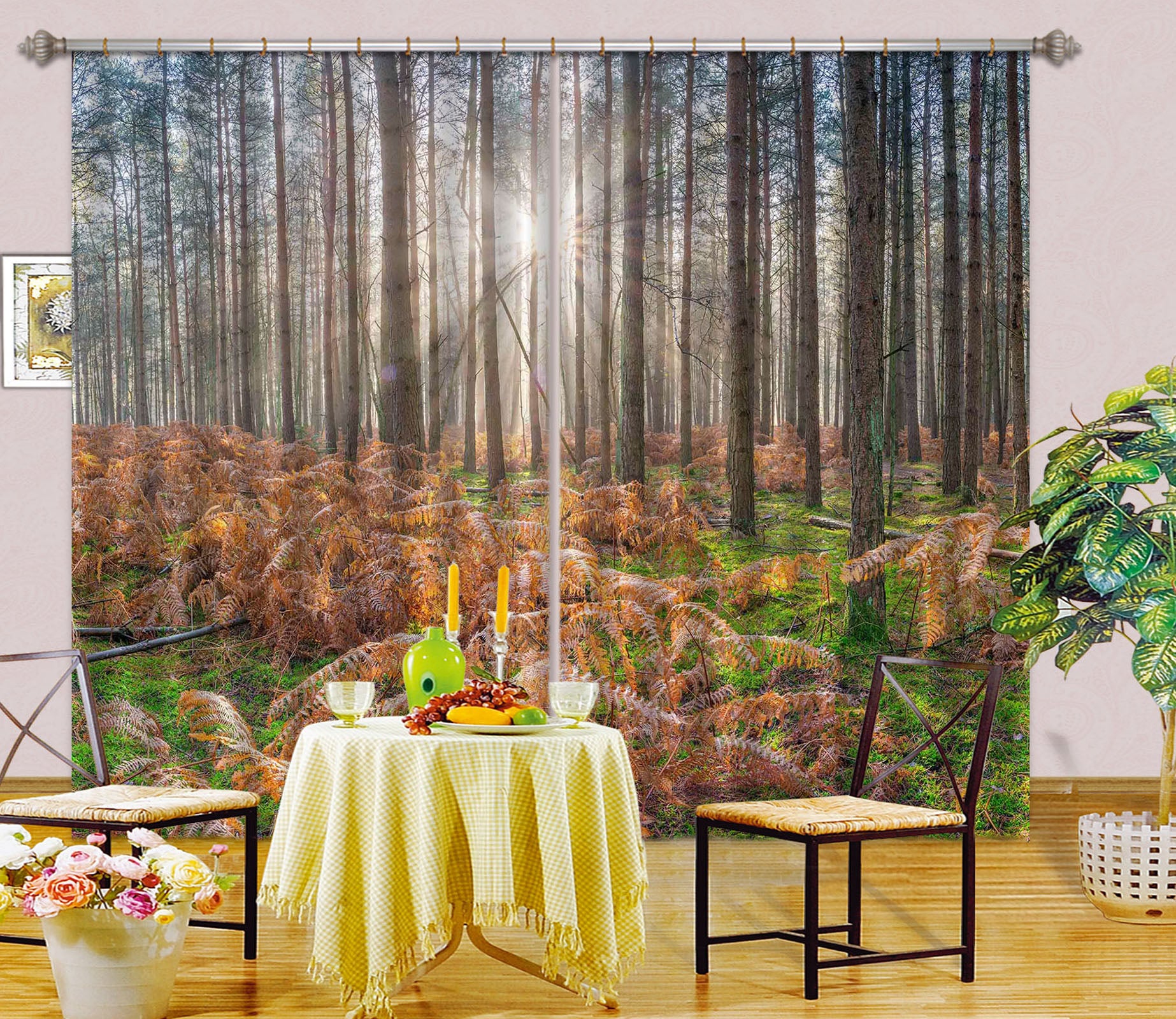 3D Sunshine Leaves 6362 Assaf Frank Curtain Curtains Drapes