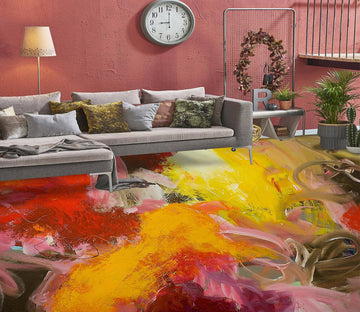 3D Yellow Red Pattern 9567 Allan P. Friedlander Floor Mural