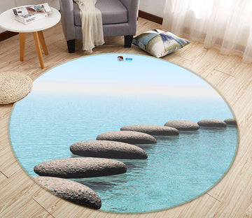 3D Sea Stone 74109 Round Non Slip Rug Mat