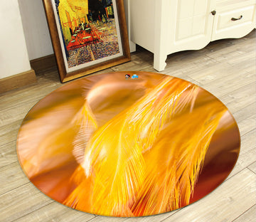 3D Golden Feather 81220 Round Non Slip Rug Mat