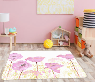 3D Pink Flower 075 Uta Naumann Rug Non Slip Rug Mat