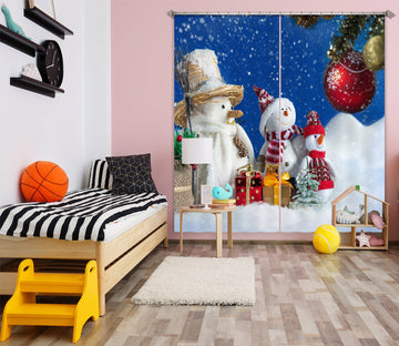 3D Snowman Doll 52095 Christmas Curtains Drapes Xmas