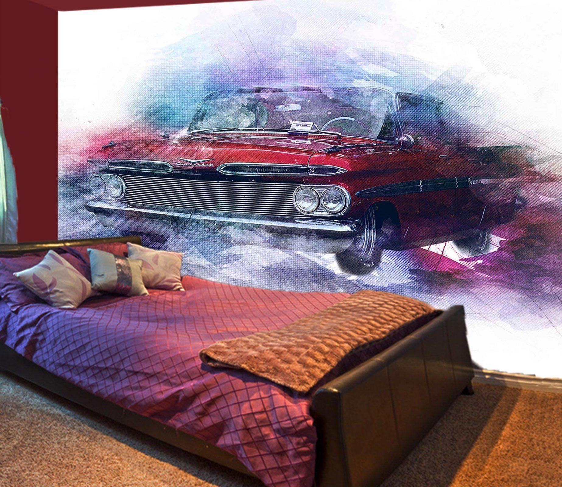 3D Foggy Car 947 Vehicle Wall Murals Wallpaper AJ Wallpaper 2 