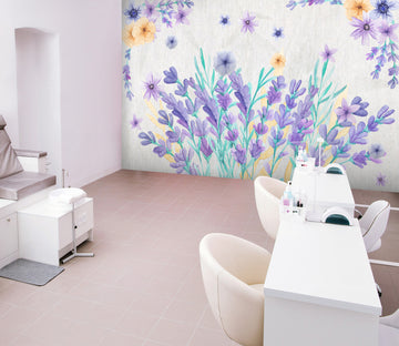 3D Purple Flower 100 Wall Murals