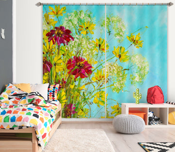 3D Yellow Flower 2330 Skromova Marina Curtain Curtains Drapes
