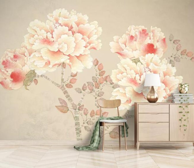 3D Peony Flower 721 Wall Murals Wallpaper AJ Wallpaper 2 