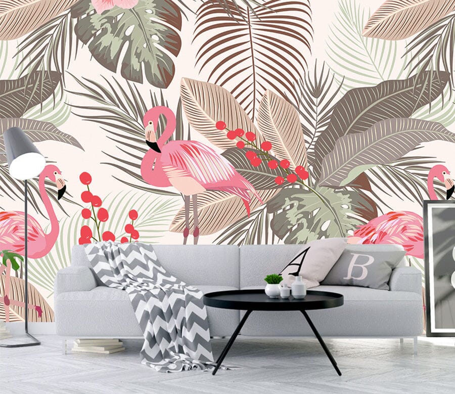 3D Pink Flamingo WG318 Wall Murals Wallpaper AJ Wallpaper 2 