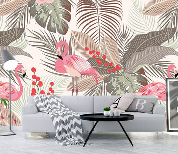 3D Pink Flamingo WG318 Wall Murals Wallpaper AJ Wallpaper 2 