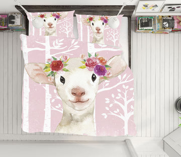 3D White Sheep Flower 011 Uta Naumann Bedding Bed Pillowcases Quilt