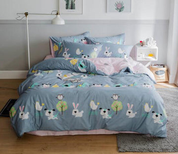 3D Puppy Rabbit 20221 Bed Pillowcases Quilt