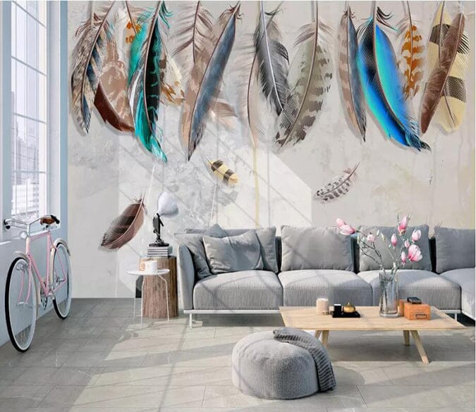 3D Colored Feathers 2580 Wall Murals Wallpaper AJ Wallpaper 2 