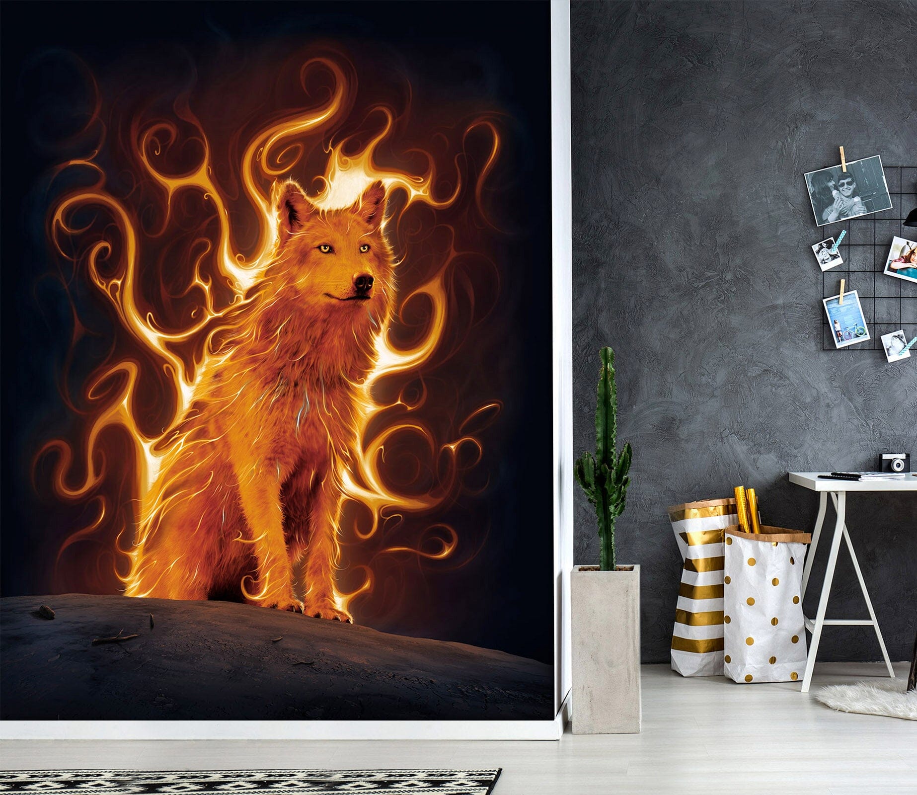 3D Phoenix Wolf Def 1538 Wall Murals Exclusive Designer Vincent Wallpaper AJ Wallpaper 2 