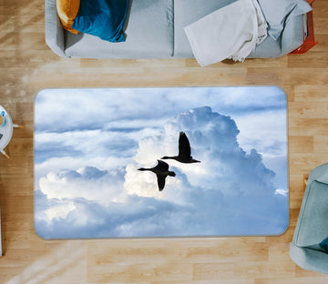 3D Flying Geese Cloud 086 Animal Non Slip Rug Mat