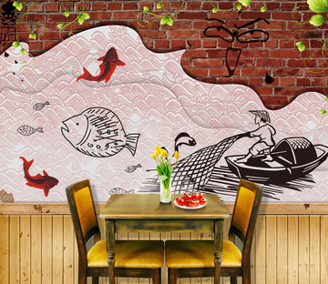 3D Swimming Fish 3015 Wall Murals Wallpaper AJ Wallpaper 2 