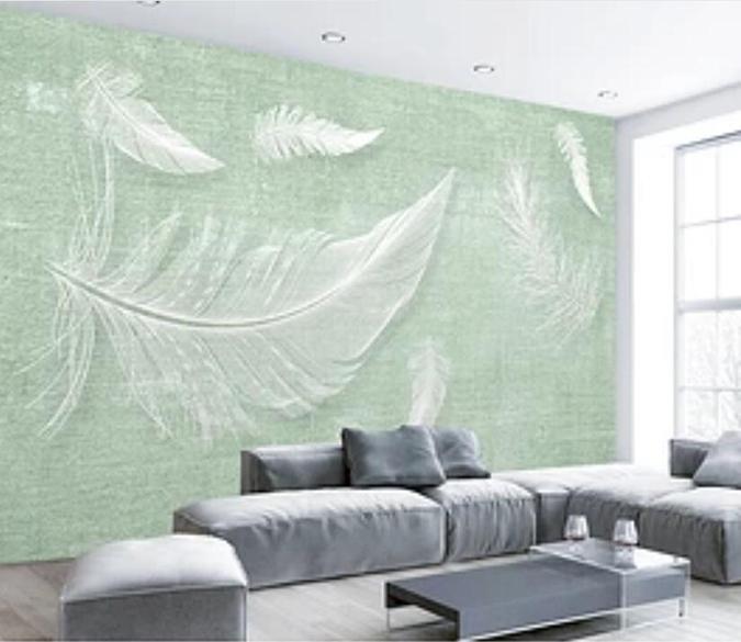 3D White Feather 307 Wall Murals Wallpaper AJ Wallpaper 2 