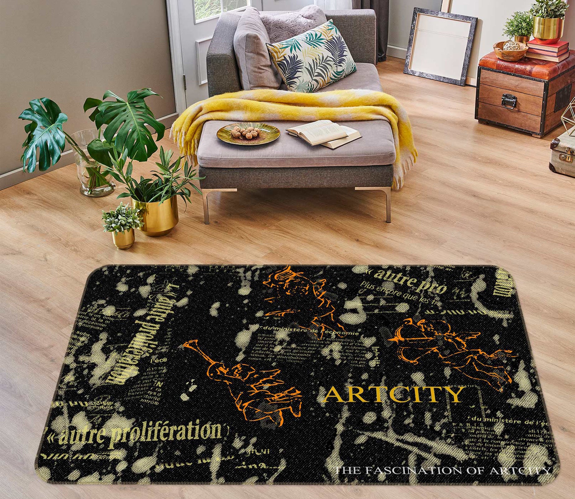 3D Letter Pattern 75238 Non Slip Rug Mat