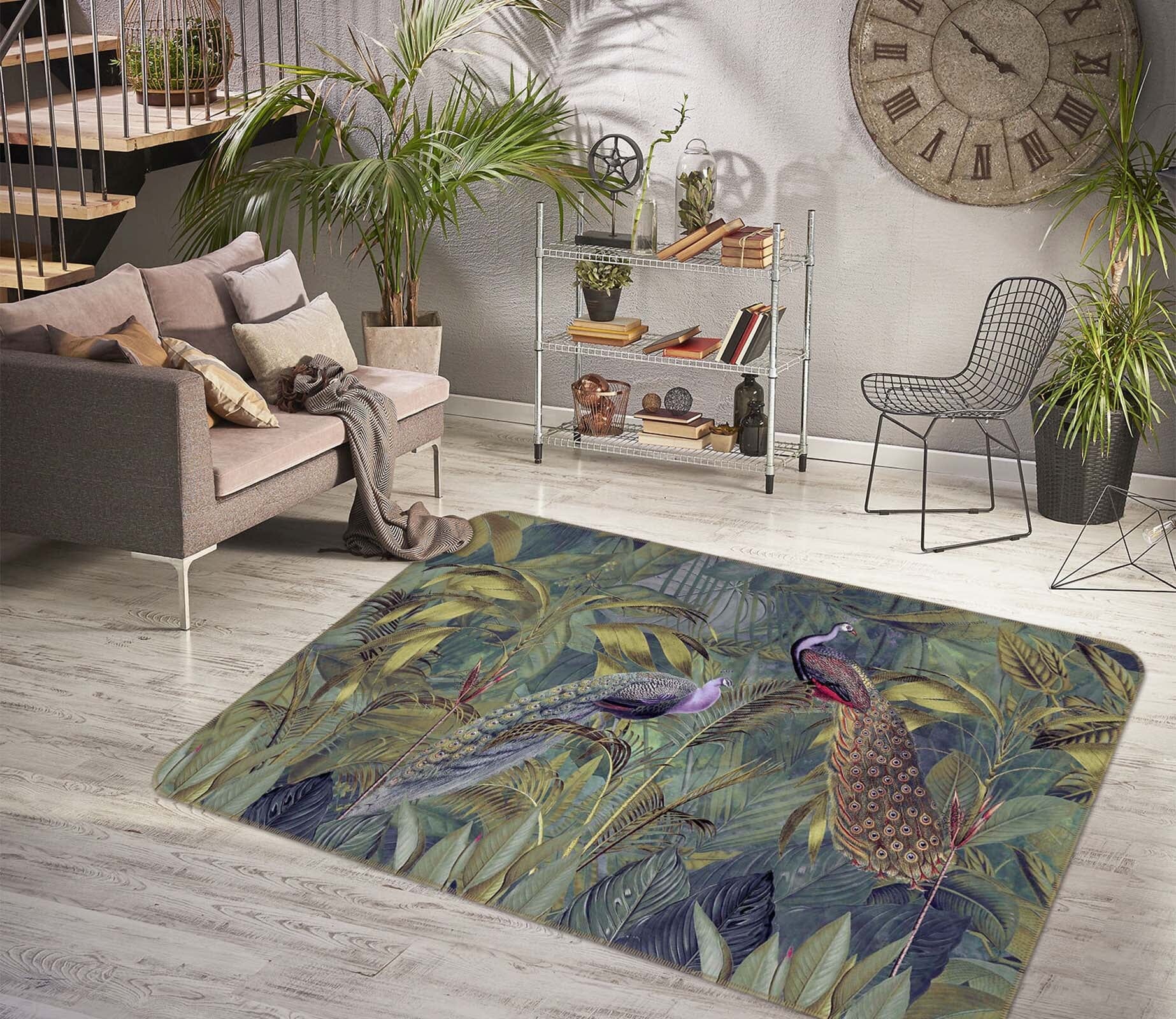 3D Peacock Home 1014 Andrea haase Rug Non Slip Rug Mat Mat AJ Creativity Home 