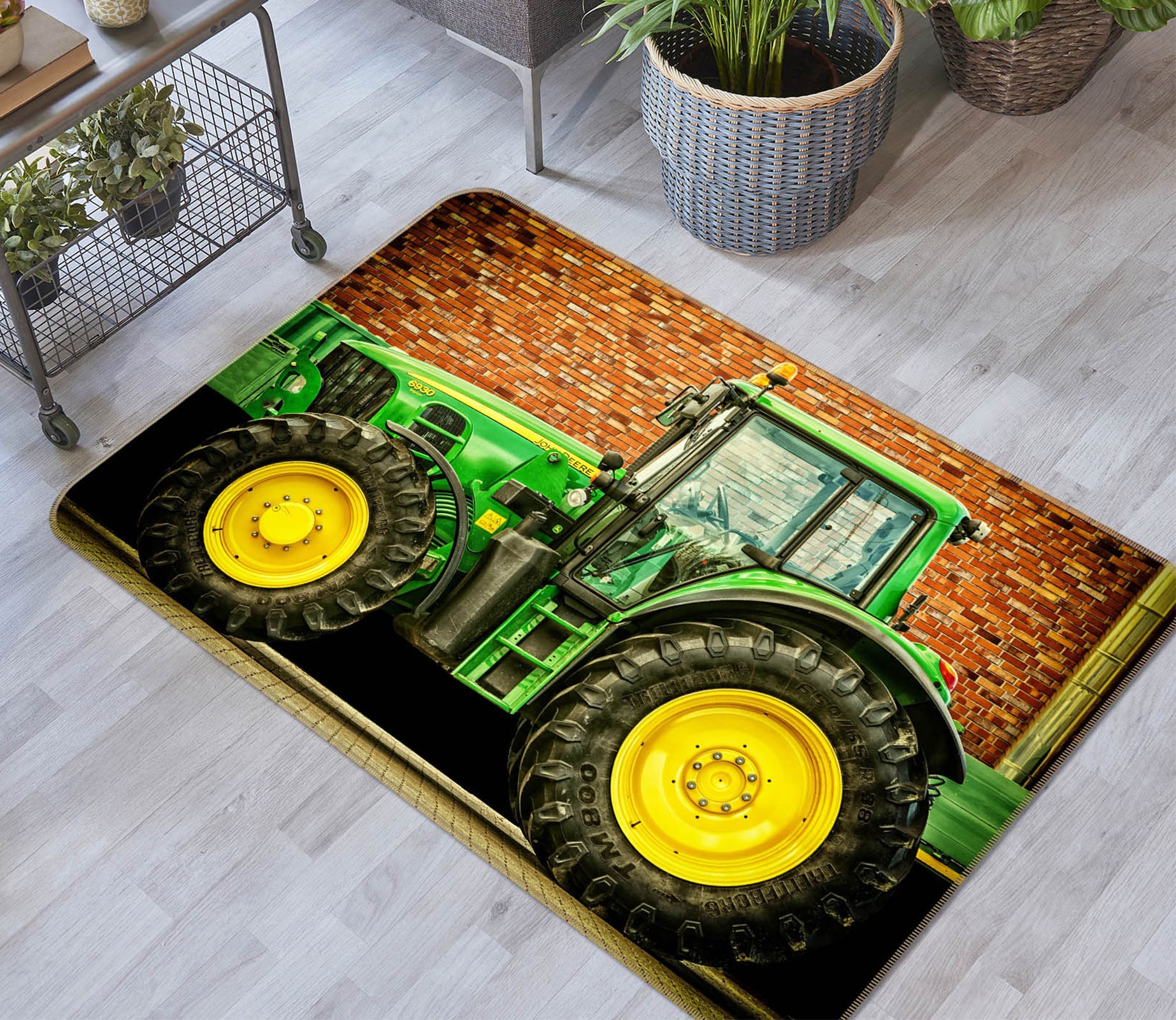 3D Green Car 68044 Vehicle Non Slip Rug Mat