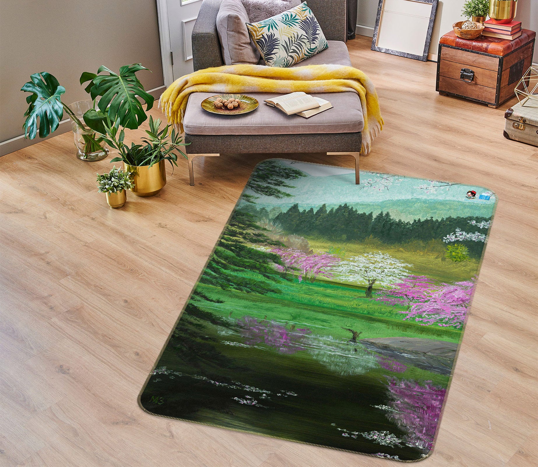 3D Meadow Tree 18106 Marina Zotova Rug Non Slip Rug Mat