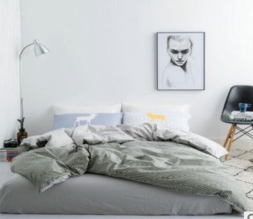 3D Gray 15186 Bed Pillowcases Quilt