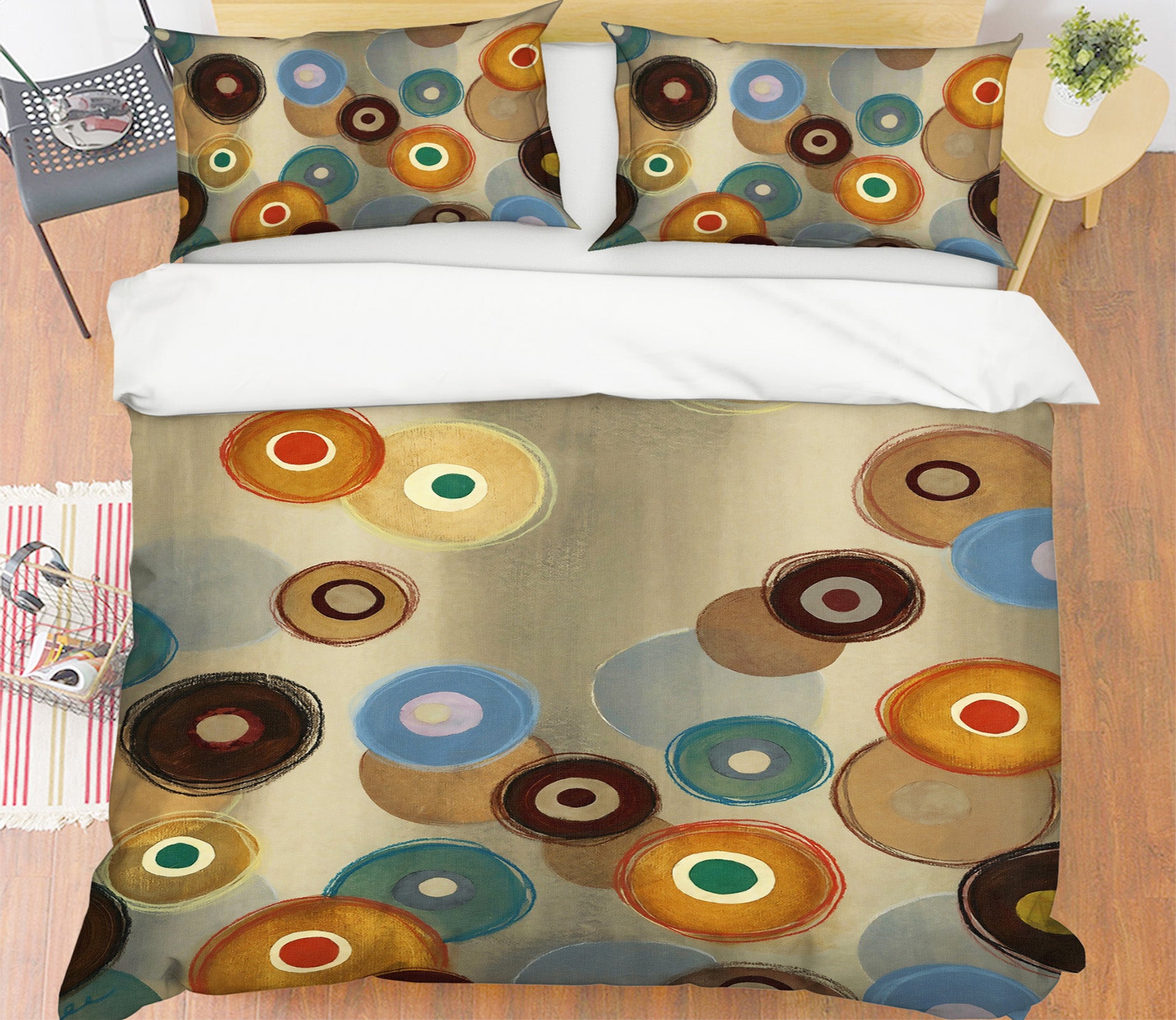 3D Color Circle 12166 Bed Pillowcases Quilt