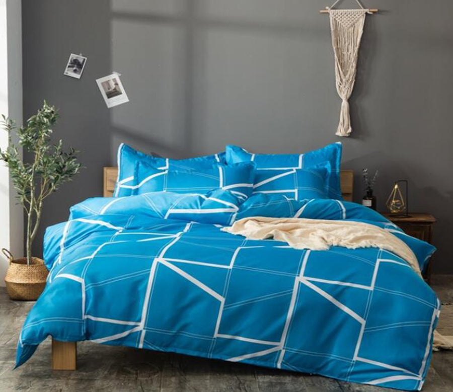 3D Blue Lines 13059 Bed Pillowcases Quilt