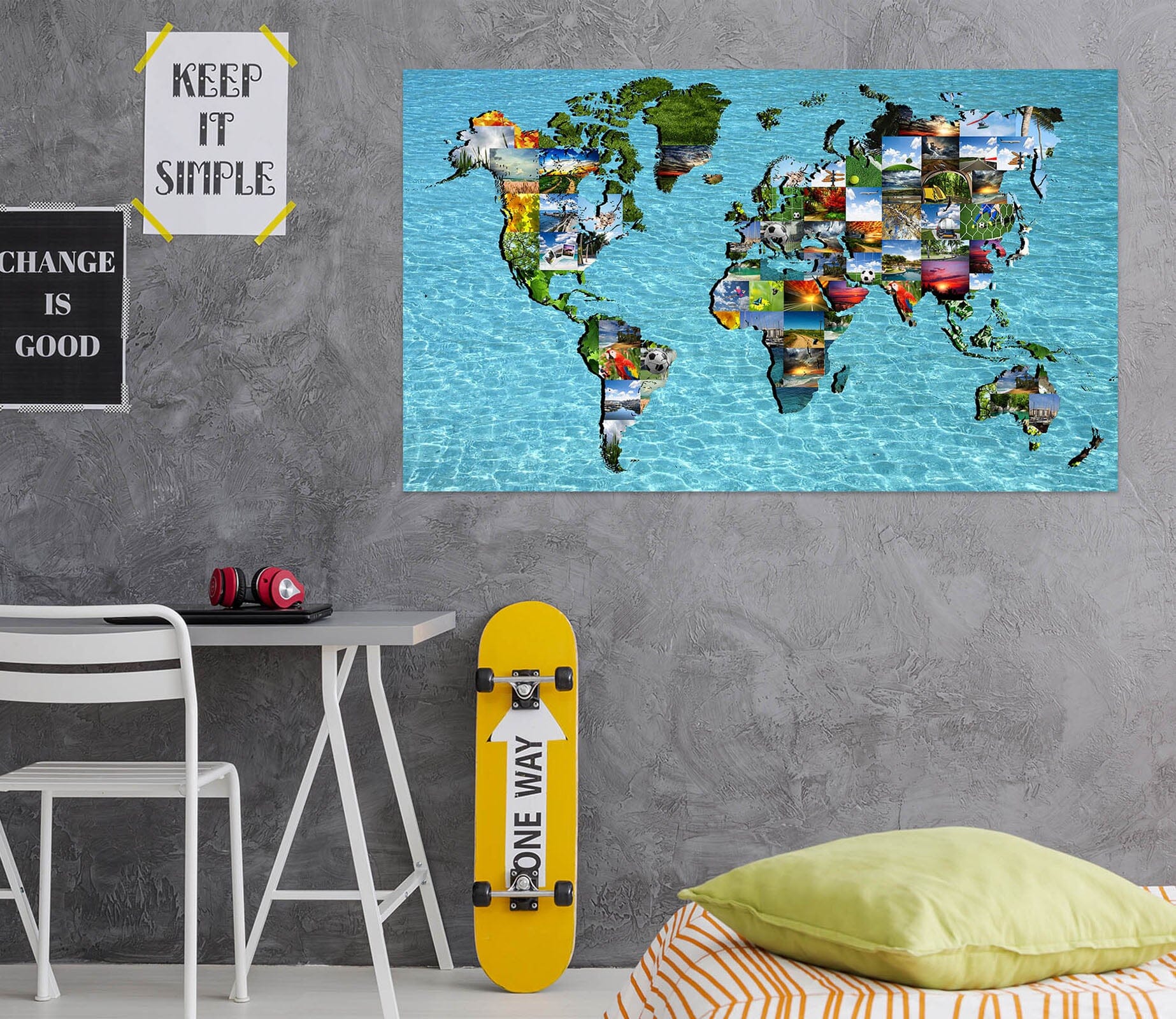 3D Island Architecture 133 World Map Wall Sticker Wallpaper AJ Wallpaper 2 