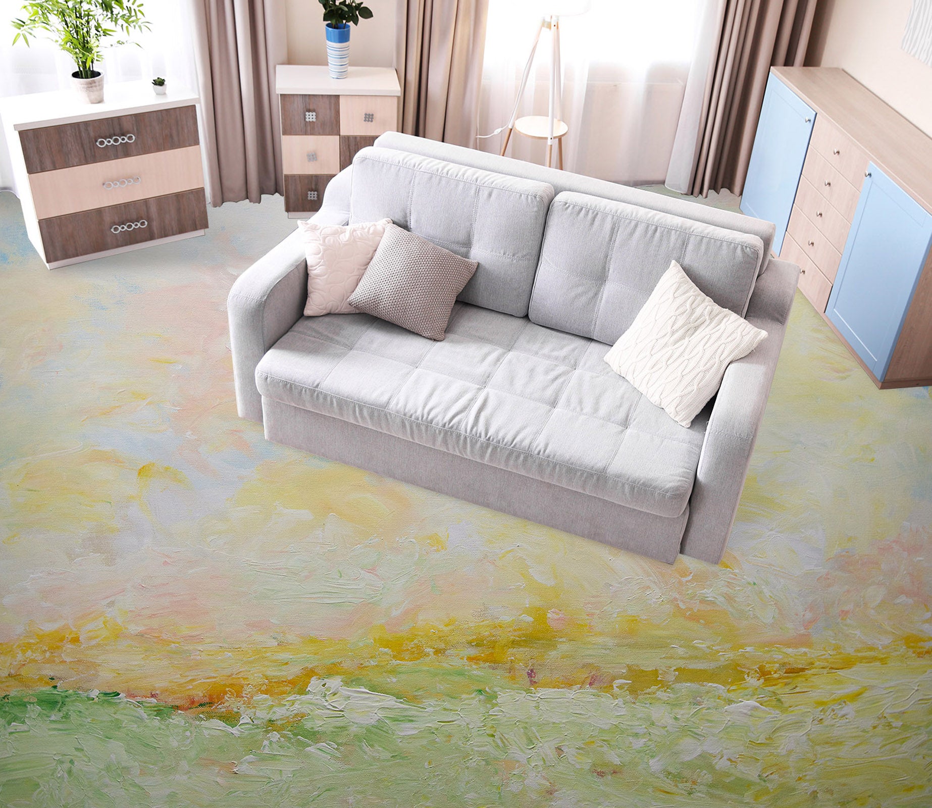 3D Colored Clouds 467 Allan P. Friedlander Floor Mural