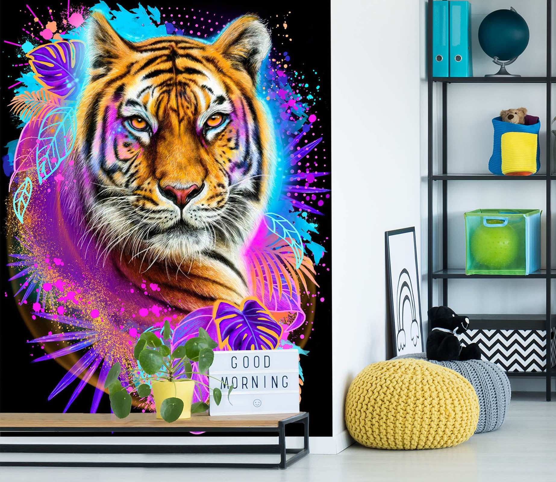 3D Watercolor Tiger 8476 Sheena Pike Wall Mural Wall Murals