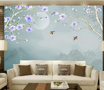 3D Moon Flower WC1132 Wall Murals