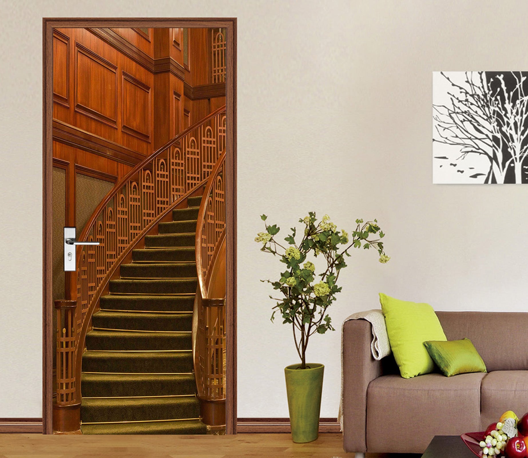 3D Spiral Staircase 22037 Door Mural