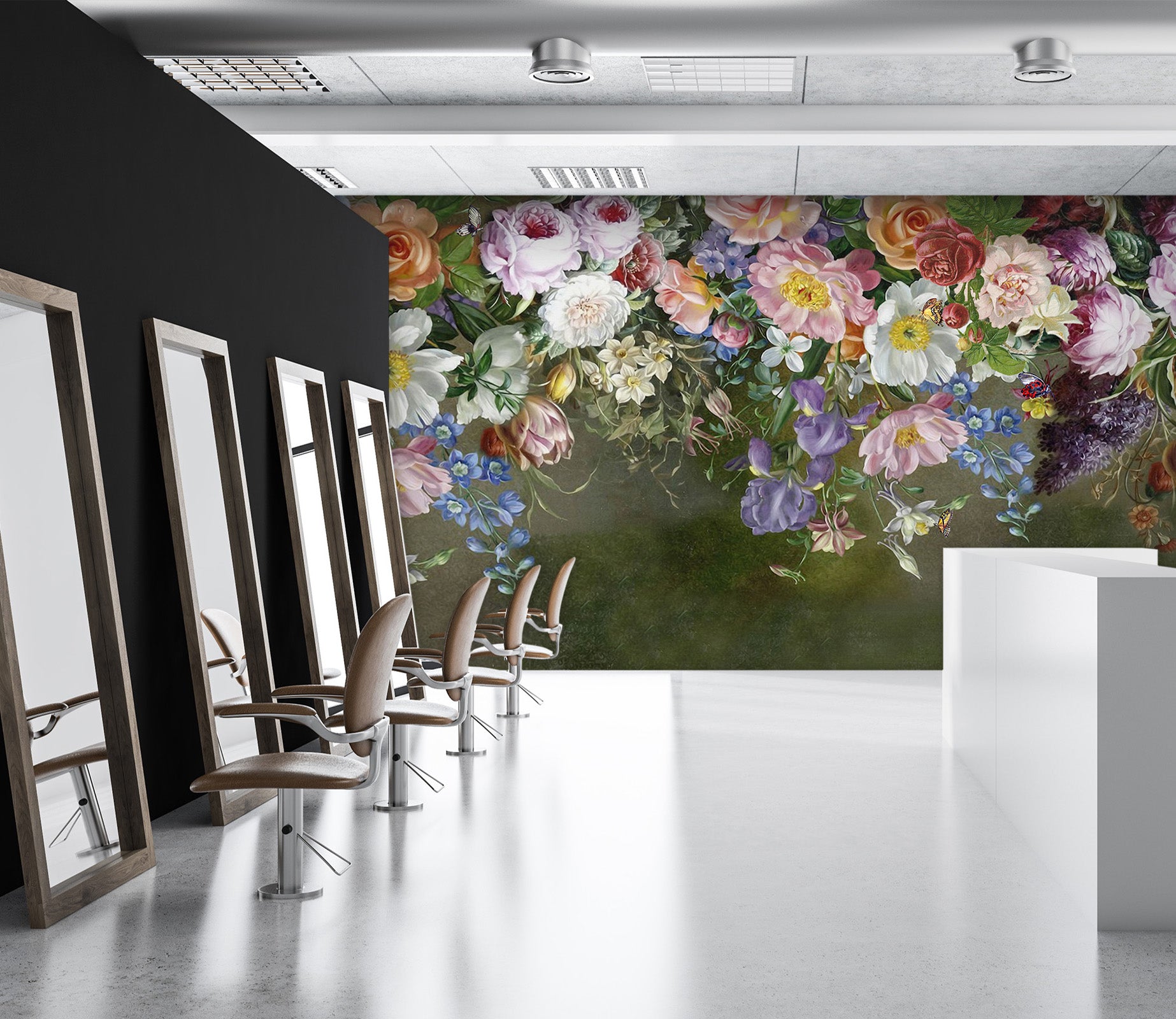 3D Colored Flowers 369 Wall Murals