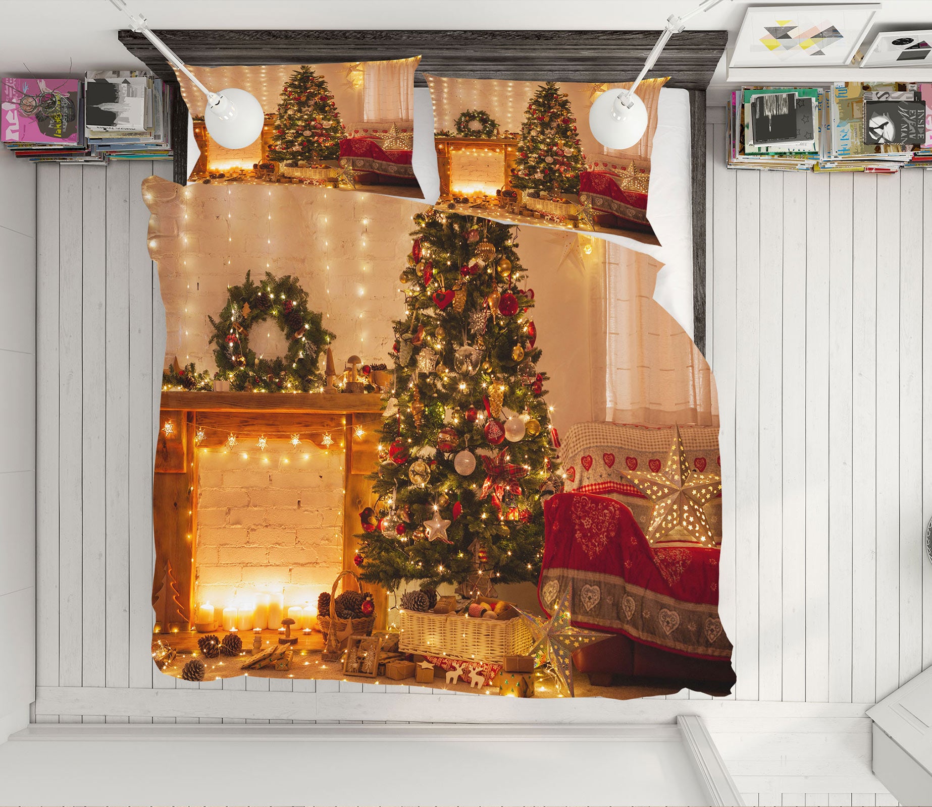 3D Tree Light 51028 Christmas Quilt Duvet Cover Xmas Bed Pillowcases