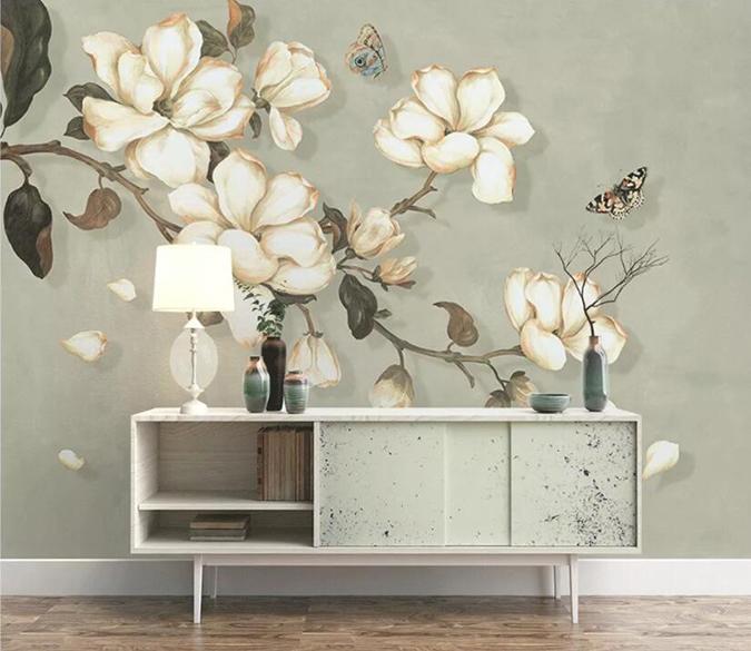 3D Flower Butterfly 248 Wall Murals Wallpaper AJ Wallpaper 2 