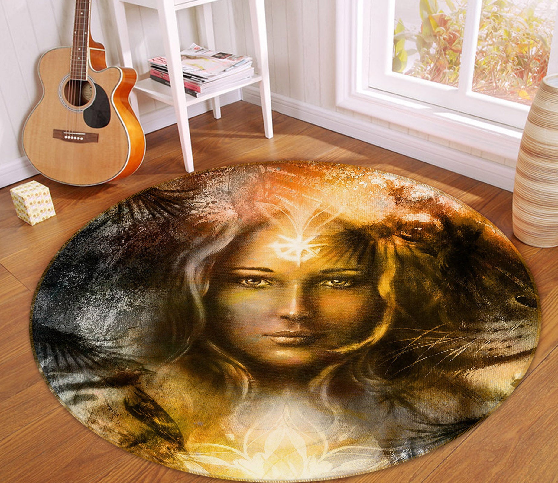 3D Girl 36238 Round Non Slip Rug Mat
