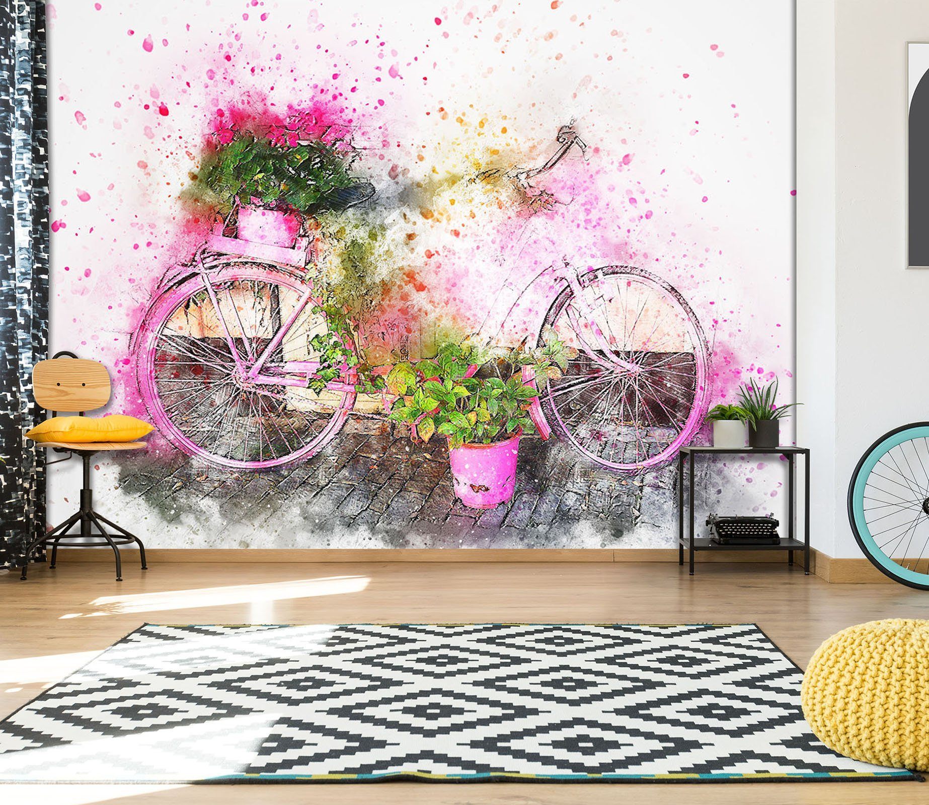 3D Colour Bicycle 922 Vehicle Wall Murals Wallpaper AJ Wallpaper 2 