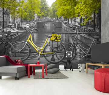 3D Yellow Bicycle 026 Assaf Frank Wall Mural Wall Murals