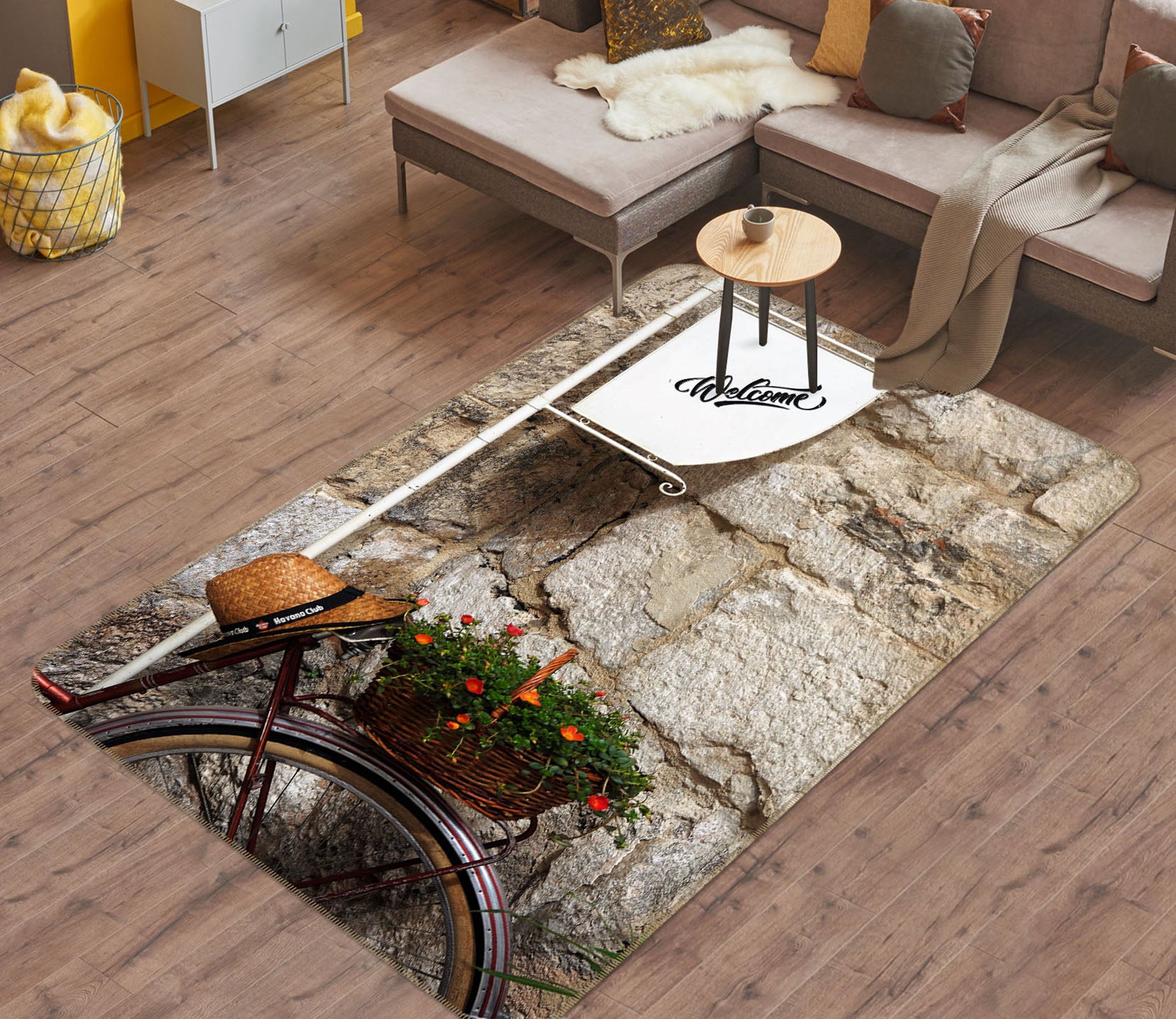 3D Bicycle Flower Pot 42035 Vehicle Non Slip Rug Mat