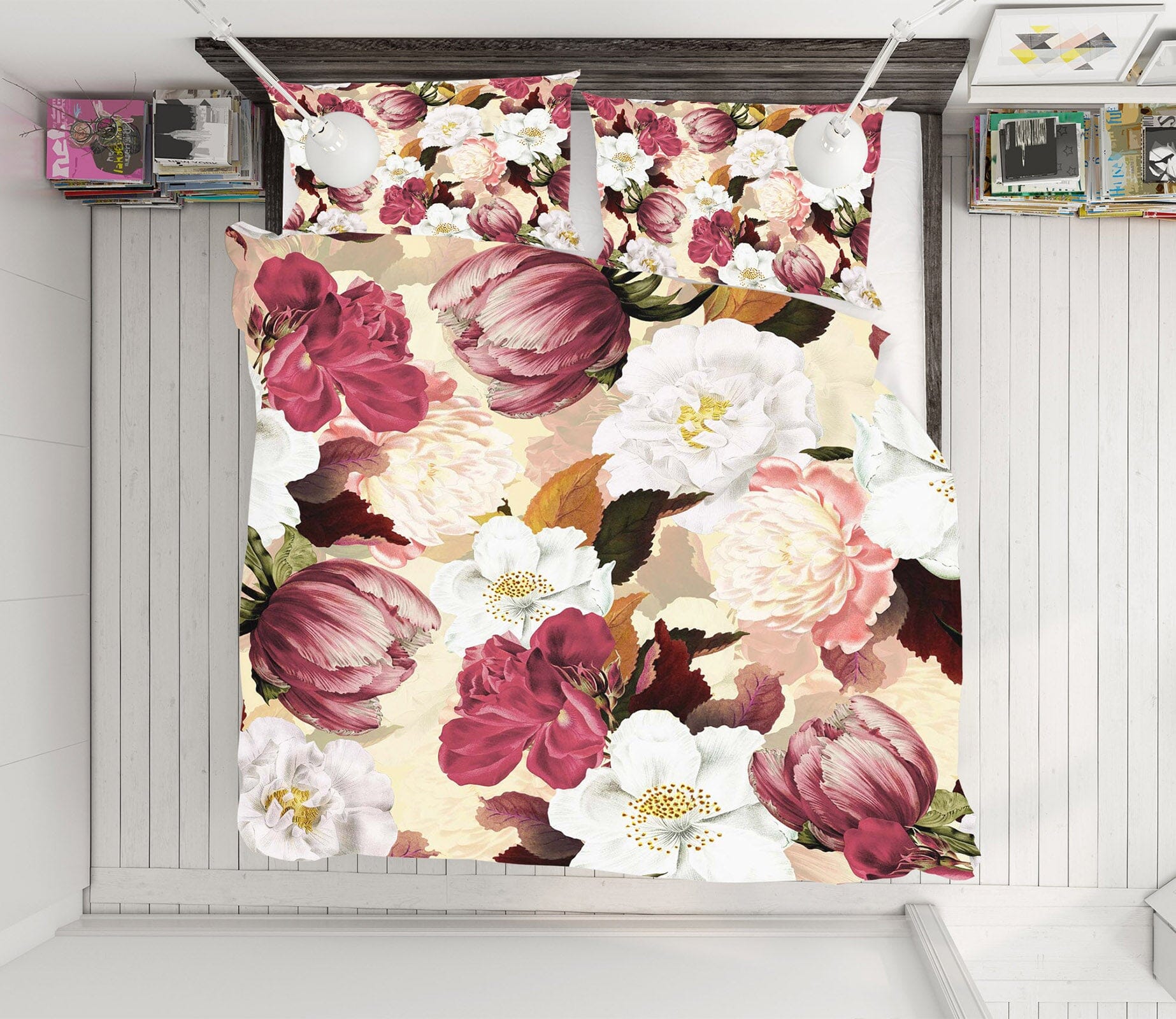 3D Peony Flower 168 Uta Naumann Bedding Bed Pillowcases Quilt Quiet Covers AJ Creativity Home 