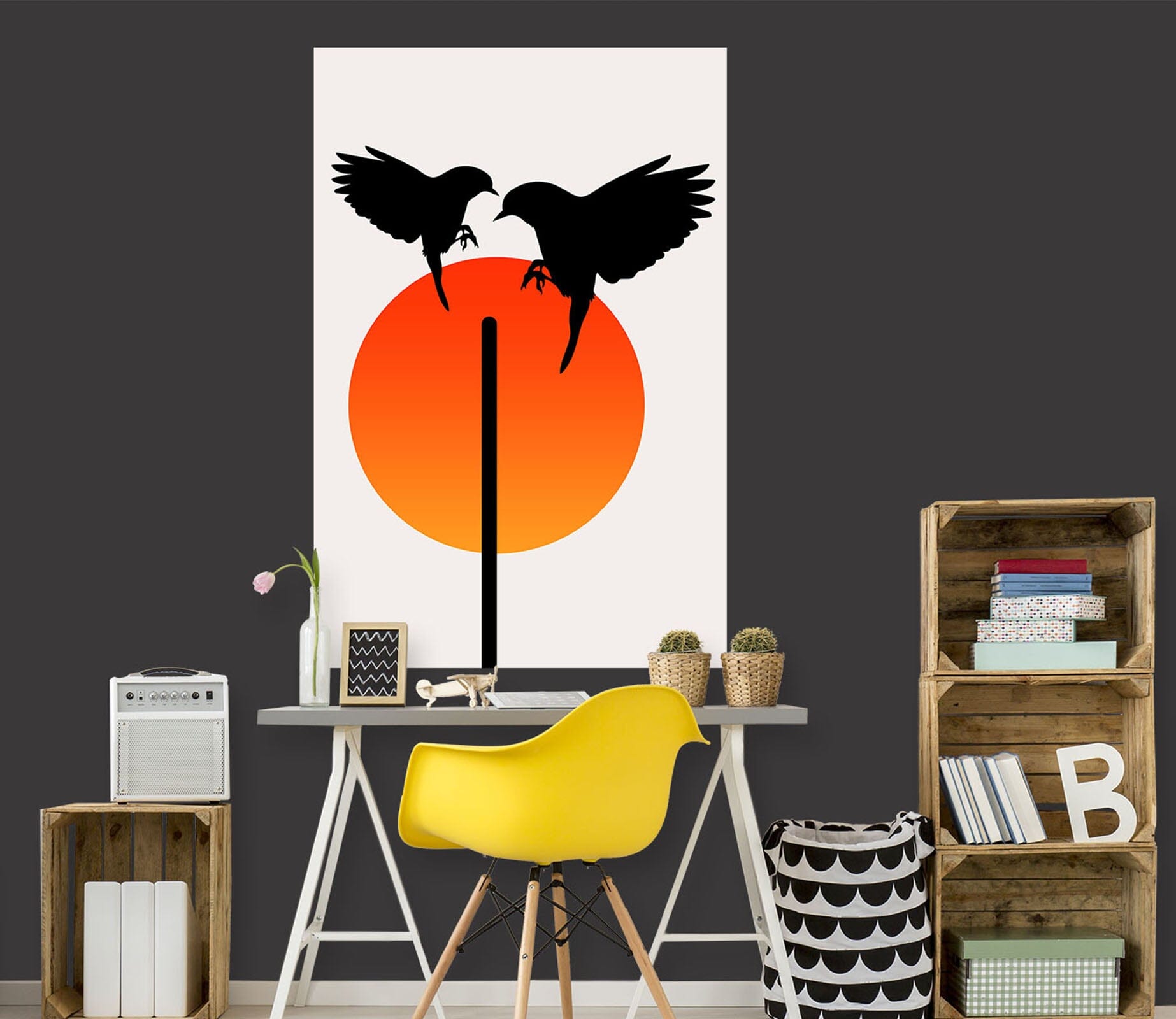 3D Bird Sun 233 Boris Draschoff Wall Sticker Wallpaper AJ Wallpaper 2 