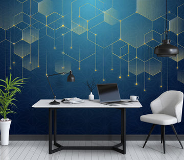 3D Yellow Hexagon 1077 Wall Murals