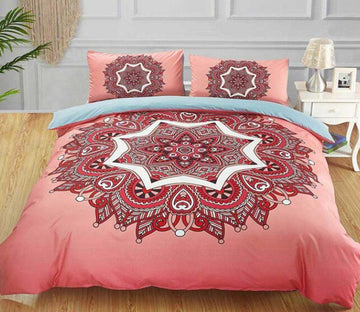 3D Red Pattern 6143 Bed Pillowcases Quilt