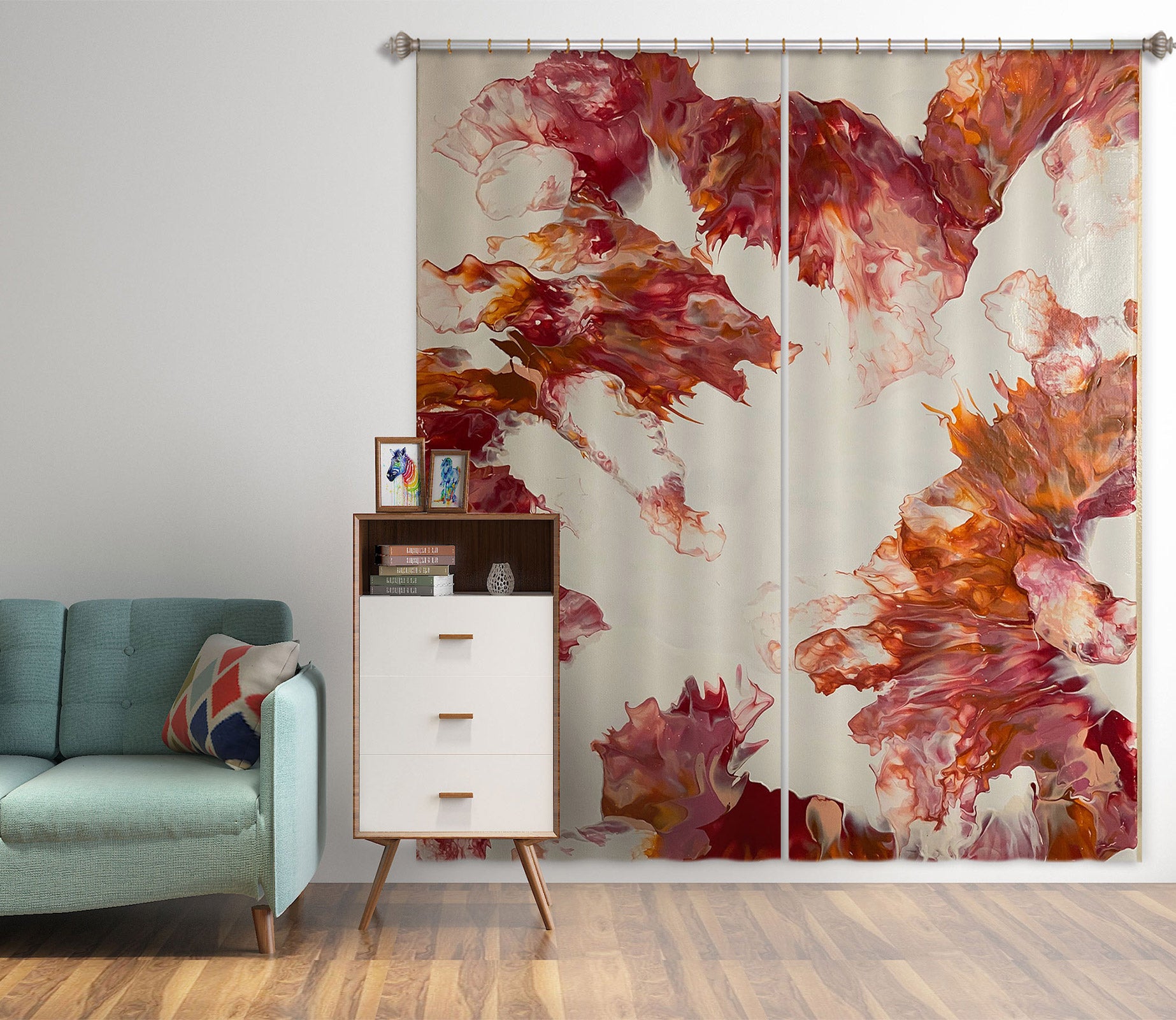 3D Red Texture 8148 Valerie Latrice Curtain Curtains Drapes