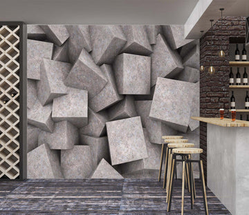 3D Gray Square 1512 Wall Murals Wallpaper AJ Wallpaper 2 