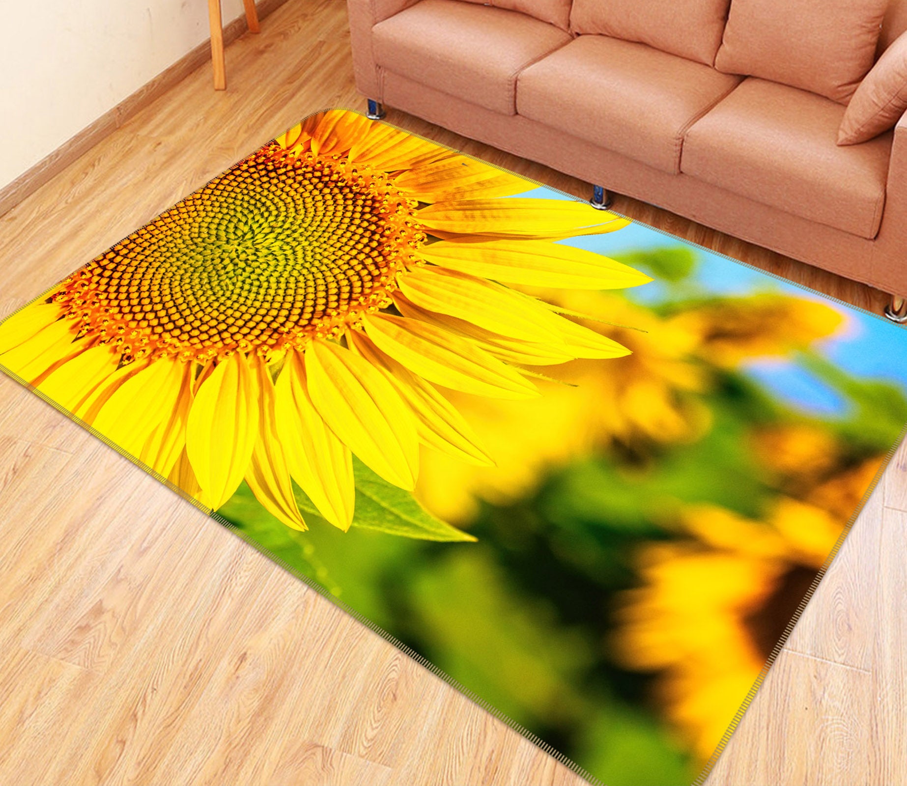 3D Sunflower Not 29157 Non Slip Rug Mat